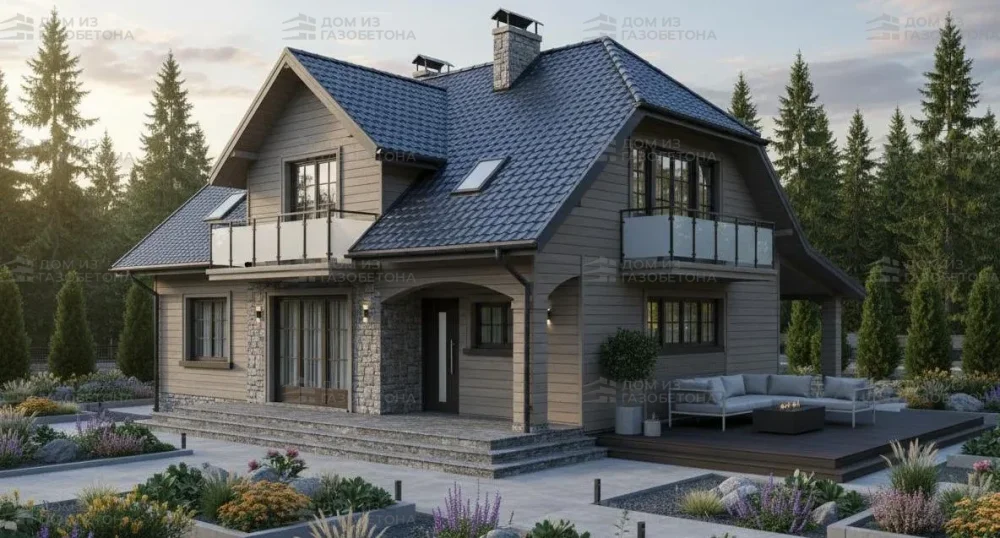 Проект Двухэтажный дом 13 на 10, 190 м2