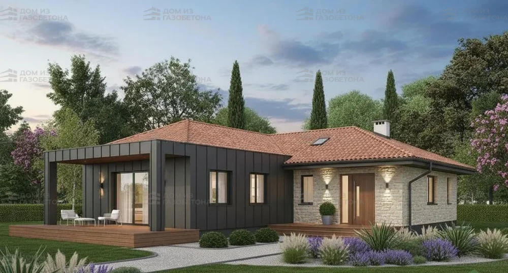 Проект Одноэтажный дом 17 на 12, 128 м2