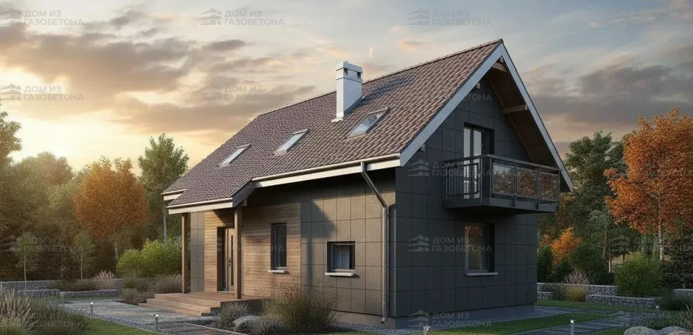 Проект Двухэтажный дом 11 на 8, 120 м2